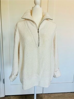 Victoria's Secret Cream Half-Zip Sweater XL